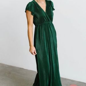 Emerald Green Baltic Born Pleated Athena Bridesmaid Dress Size Small